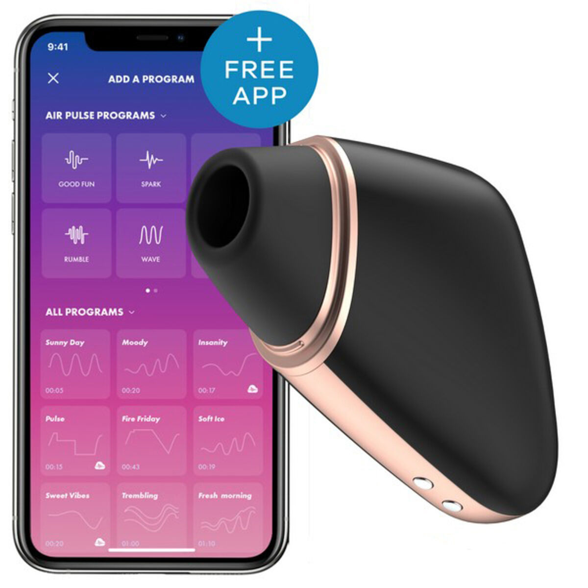 Klitoris-Sauger Love Triangle Air Pulse Satisfyer Love triangle Schwarz